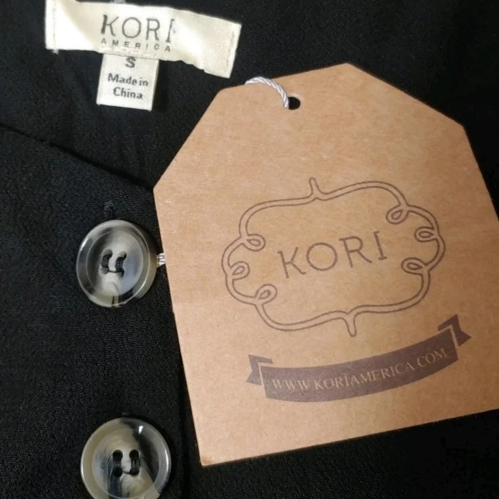 Kori America Baggy Wide Leg Harem Jumpsuit Small Black Culottes Button Y2k New